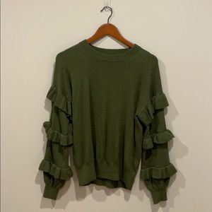 J Crew | Ruffle Sleeve Sweater